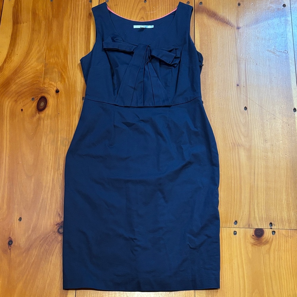 BODEN 8 Navy Blue Beautiful Bow Shift Dress - Picture 1 of 9